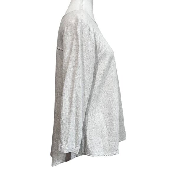 AMANDA MOSS NEALA LINEN BLEND TUNIC TOP IN OATMEAL CREAM - XS - Picture 3 of 11